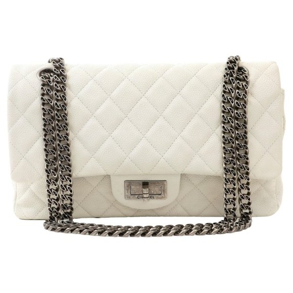 Chanel Ivory Grey Caviar Medium 2.55 Reissue with Ruthenium Hardware - Picture 4 of 4